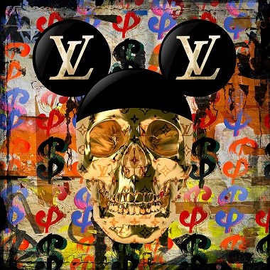 Paintings on canvas LV skull by Karin Vermeer